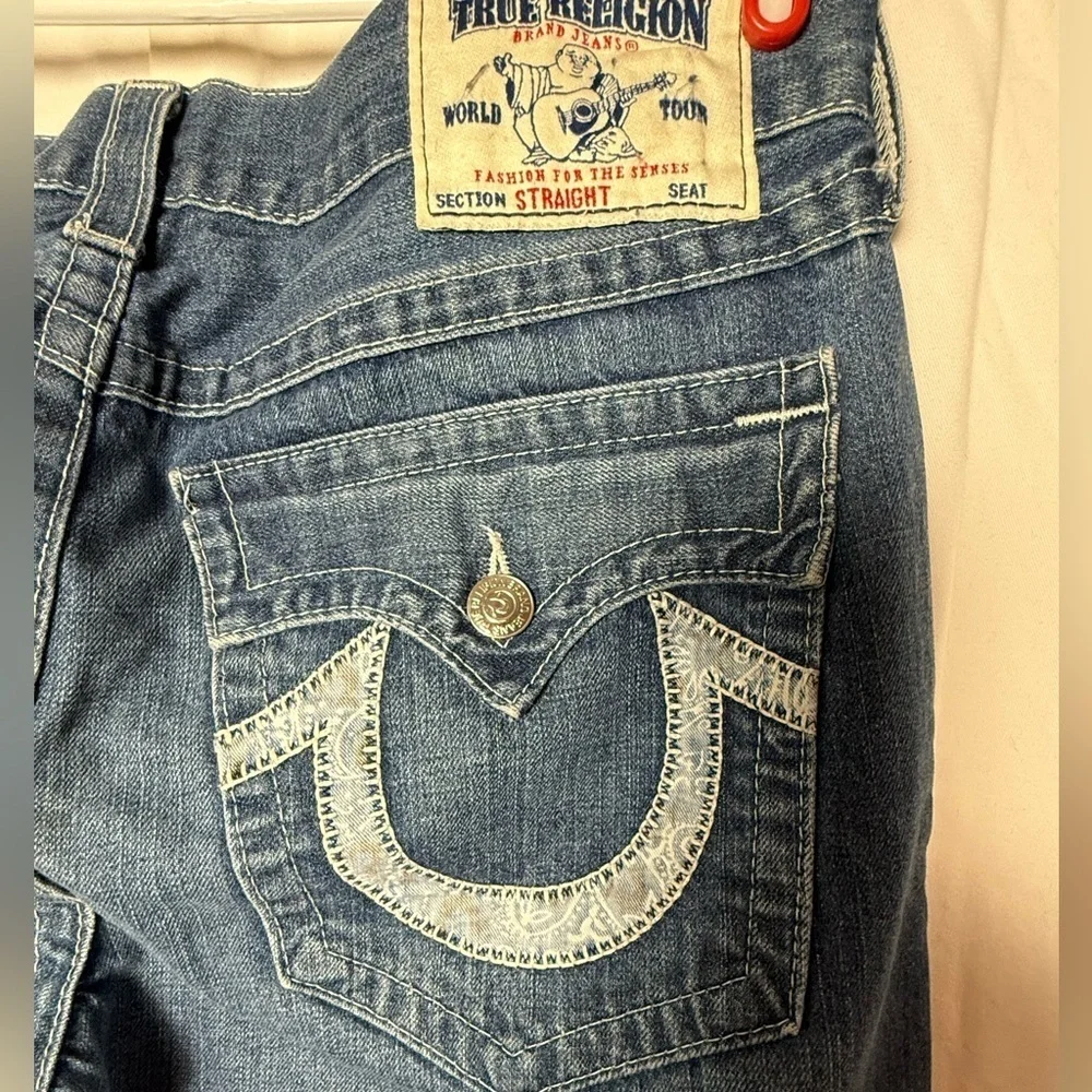 True Religion Fashion For The Senses Ricky‎ Flap Straight Mens Sz 36 Med. Wash